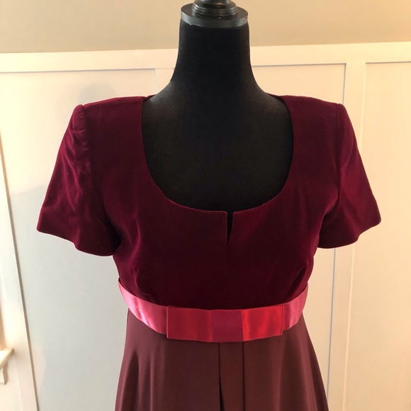 Liz Claiborne Party Holiday Wedding Velvet Empire Waist Dress - Picture 4 of 10